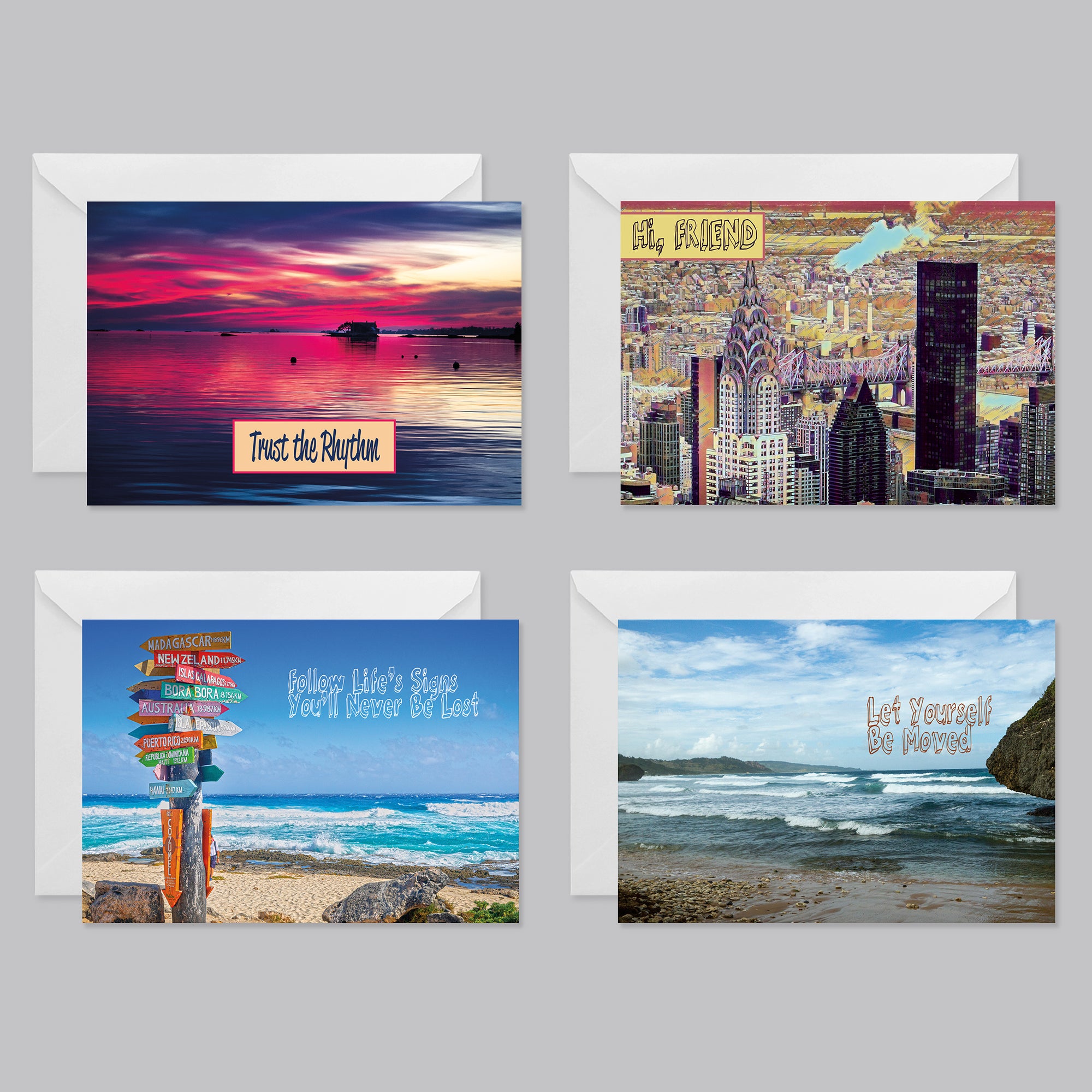 Beaches and Sky Scrapper Greeting Card Set - Thephotographybar