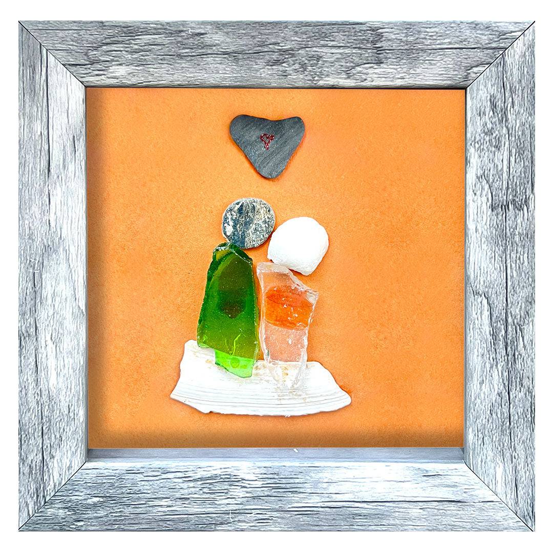 Partners in Love Sea Glass 5" x 5" Tabletop or Wall Art - Thephotographybar