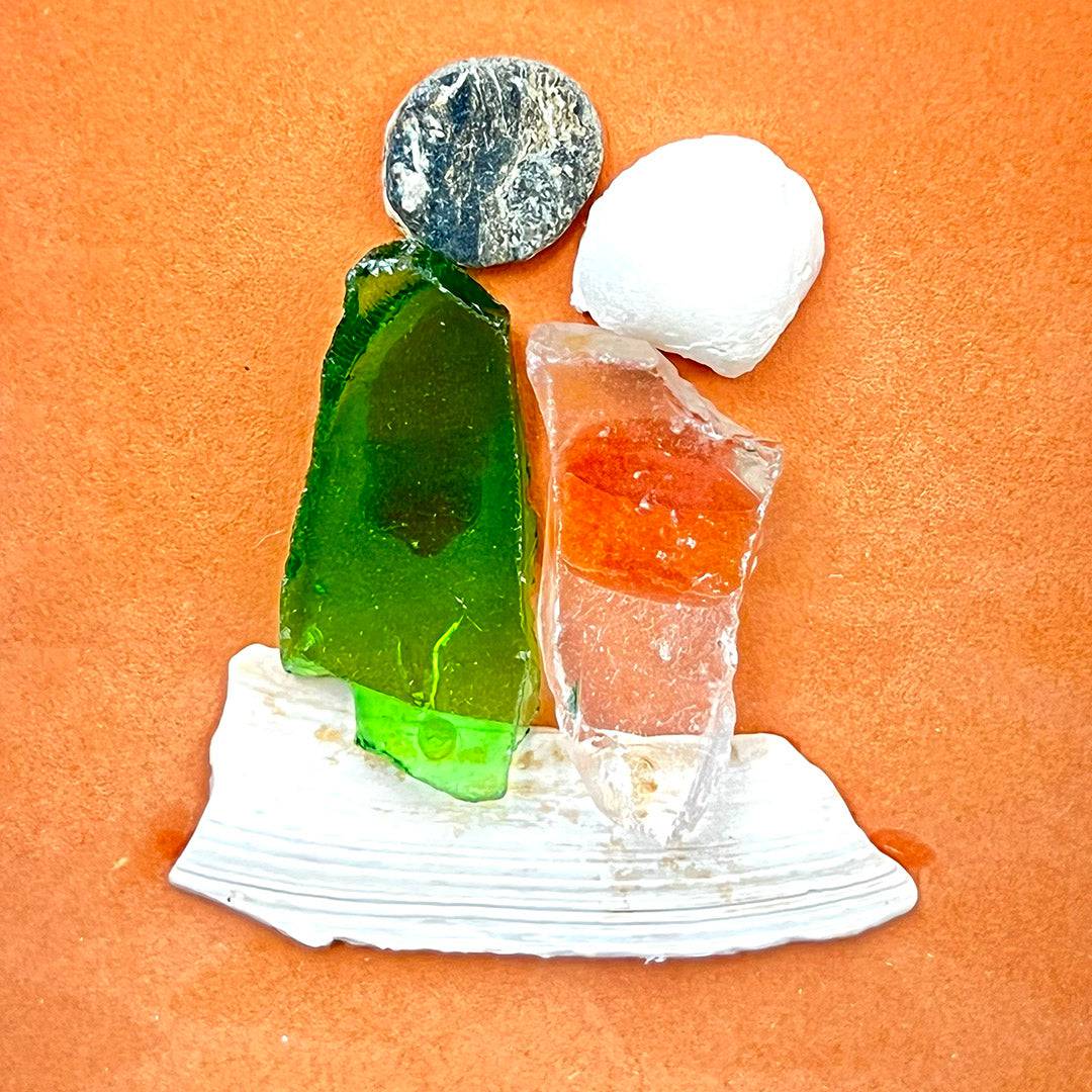 Partners in Love Sea Glass 5" x 5" Tabletop or Wall Art - Thephotographybar