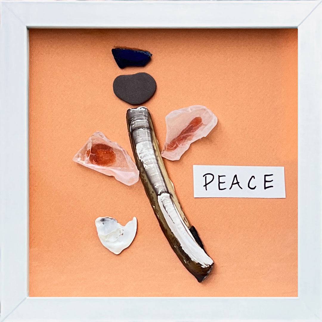Peace Angel Sea Glass 7" x 7" Tabletop or Wall Art - Thephotographybar